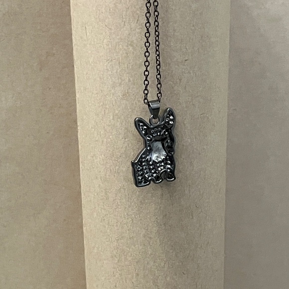 Bulldog Black and Purple Pendant Necklace Pet Lover Jewelry with display case - Picture 5 of 8